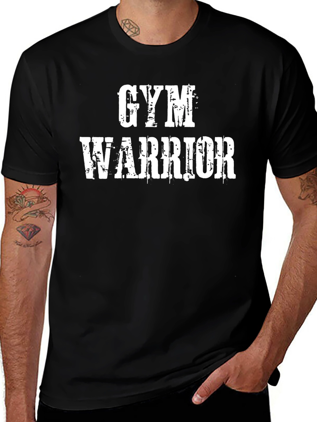 Gym Warrior Black Graphic T-Shirt