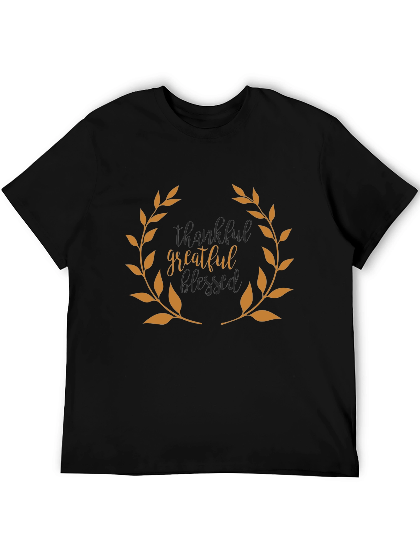Thankful Grateful Blessed Black T-Shirt