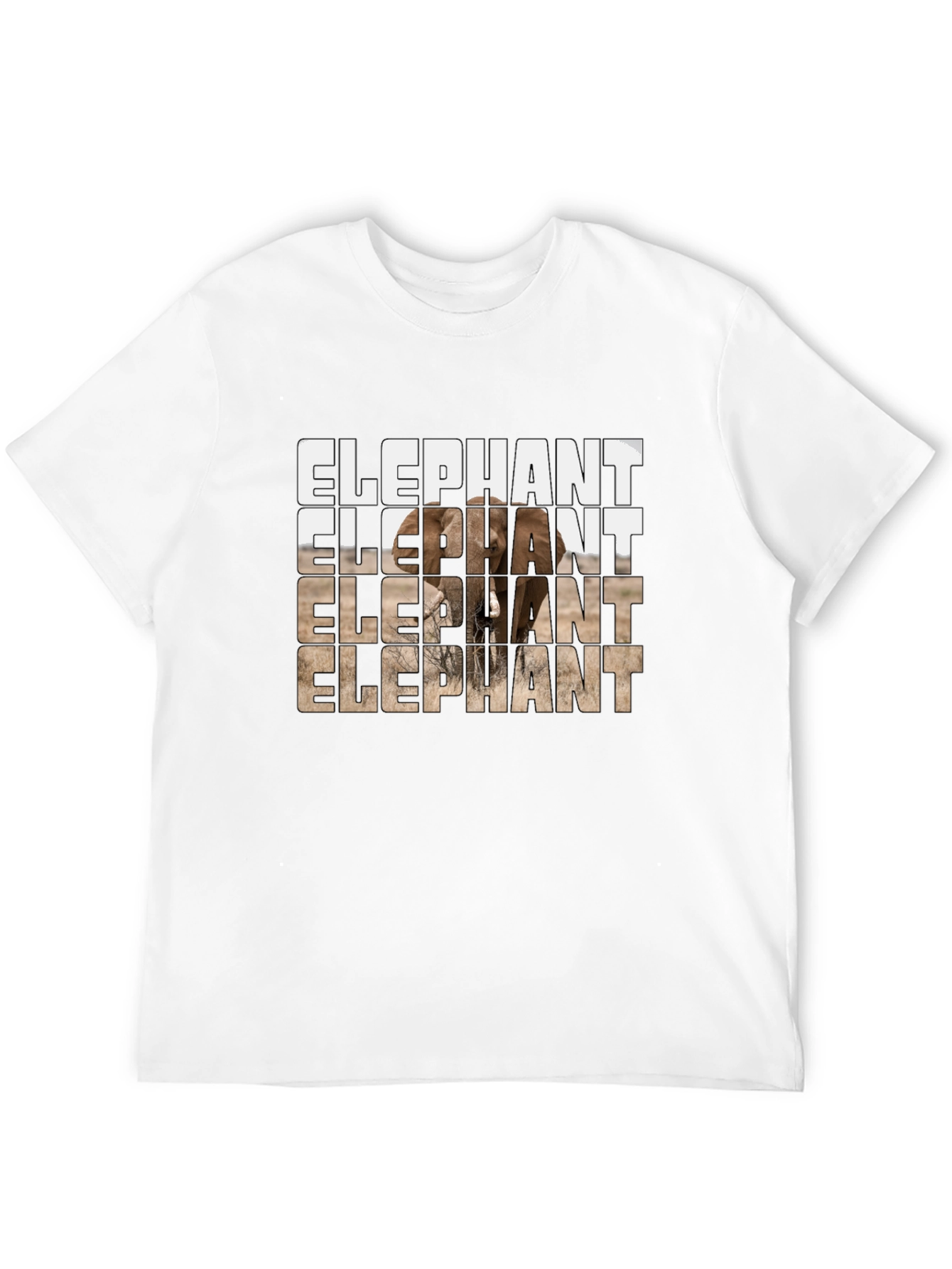 Elephant Graphic Print Crew Neck T-Shirt