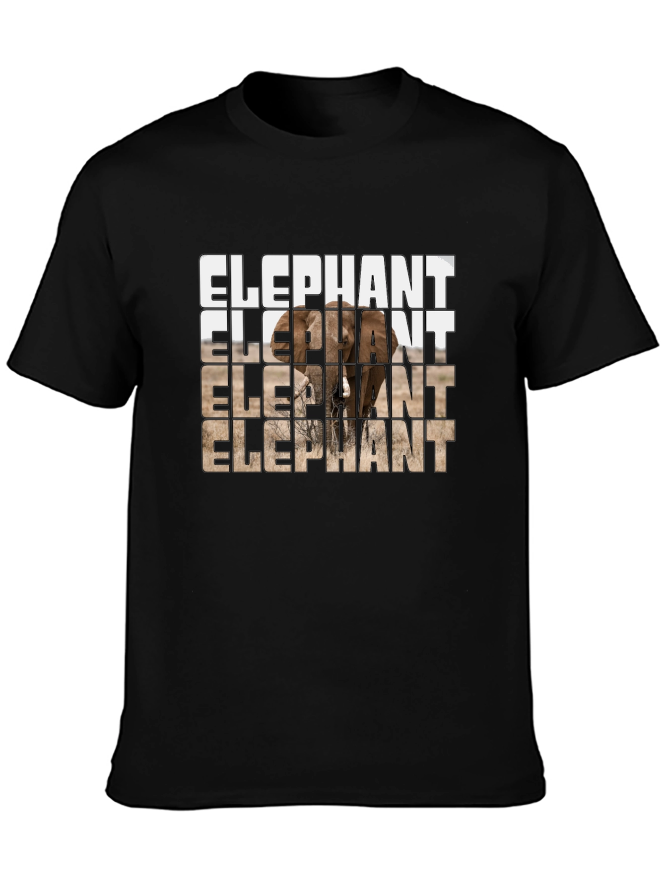 Elephant Graphic Print Crew Neck T-Shirt