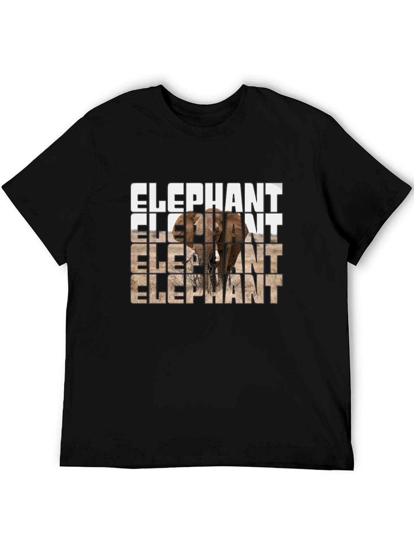 Elephant Graphic Print Crew Neck T-Shirt