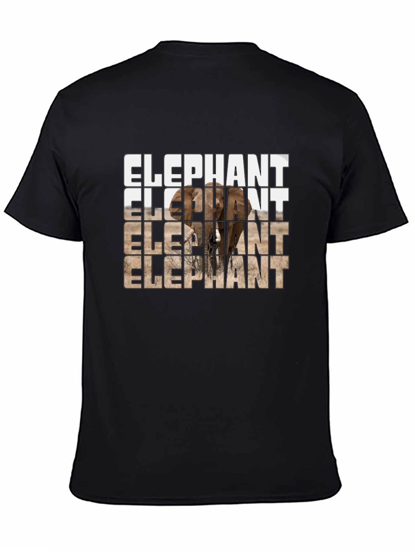 Elephant Graphic Print Crew Neck T-Shirt