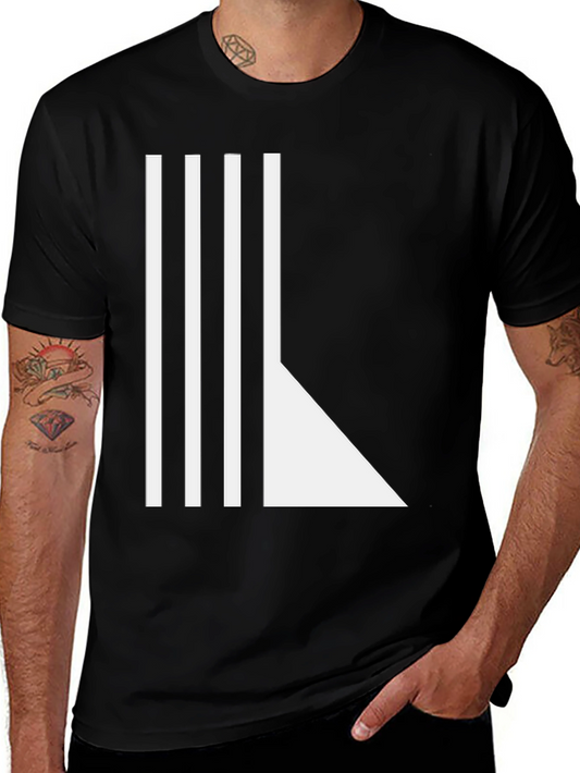 Modern Geometric Black T-Shirt