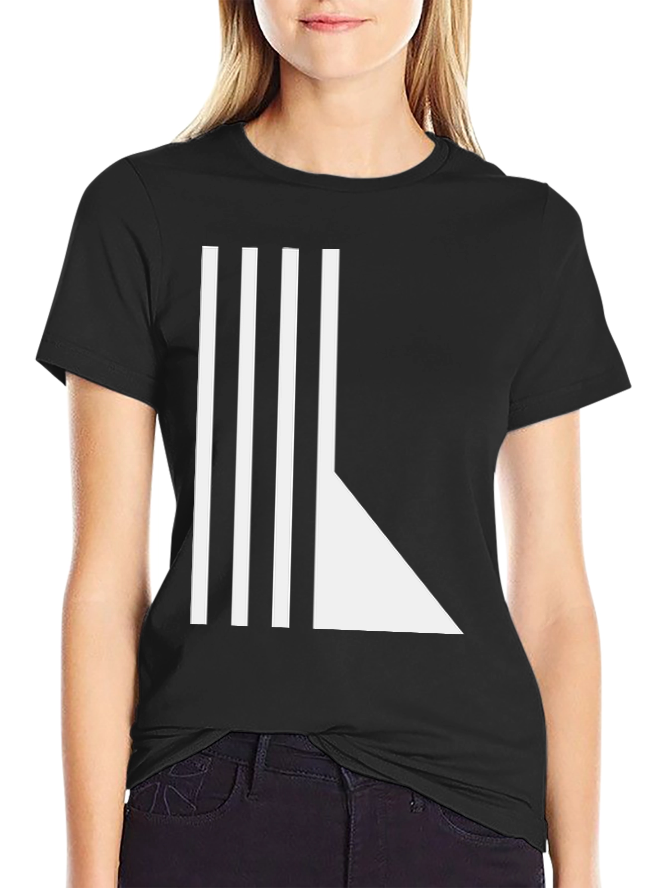 Modern Geometric Black T-Shirt
