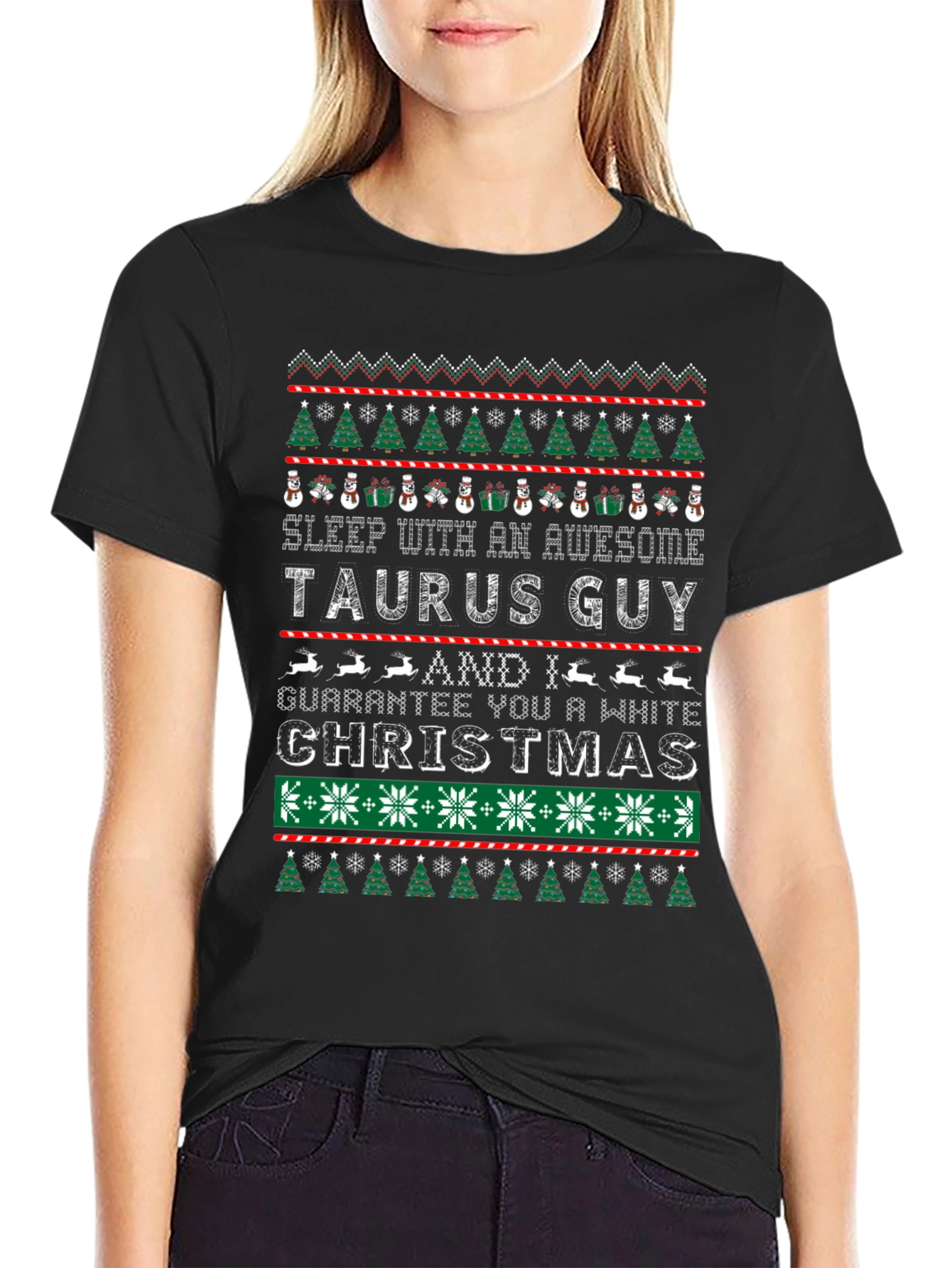 Taurus Guy Ugly Christmas Sweater Graphic Tee
