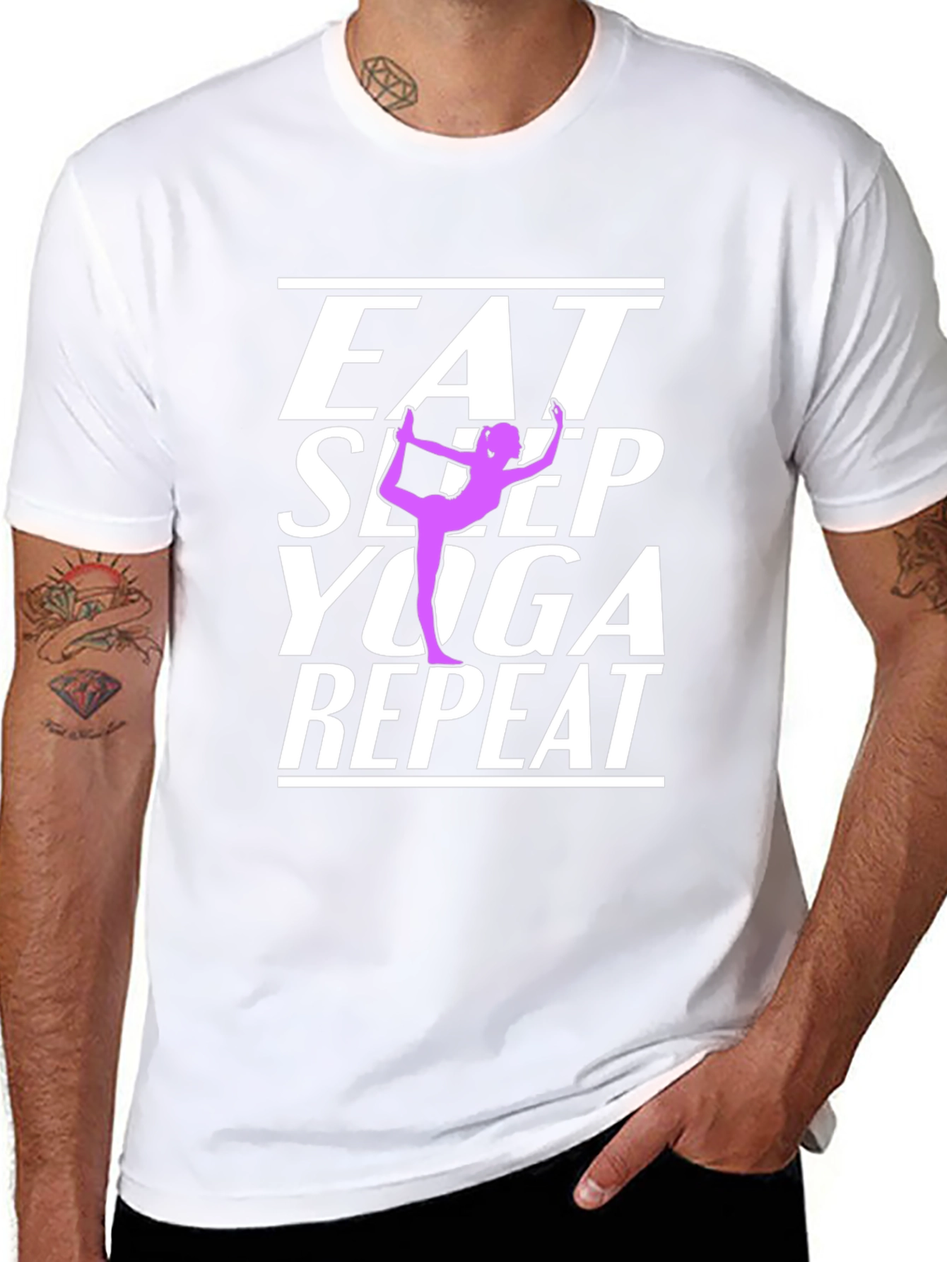 Eat Sleep Yoga Repeat Graphic T-Shirt