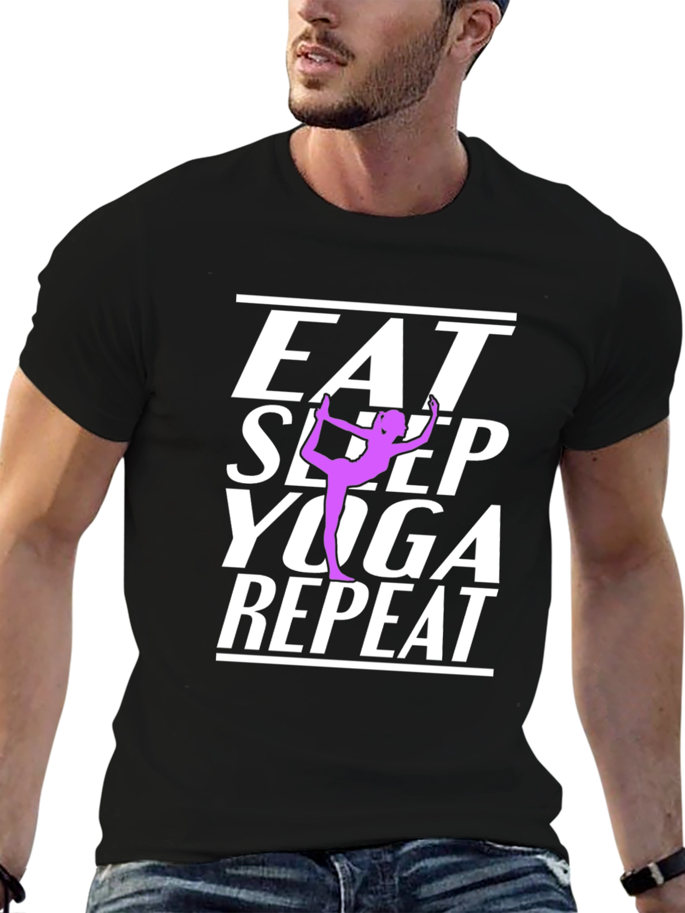 Eat Sleep Yoga Repeat Graphic T-Shirt