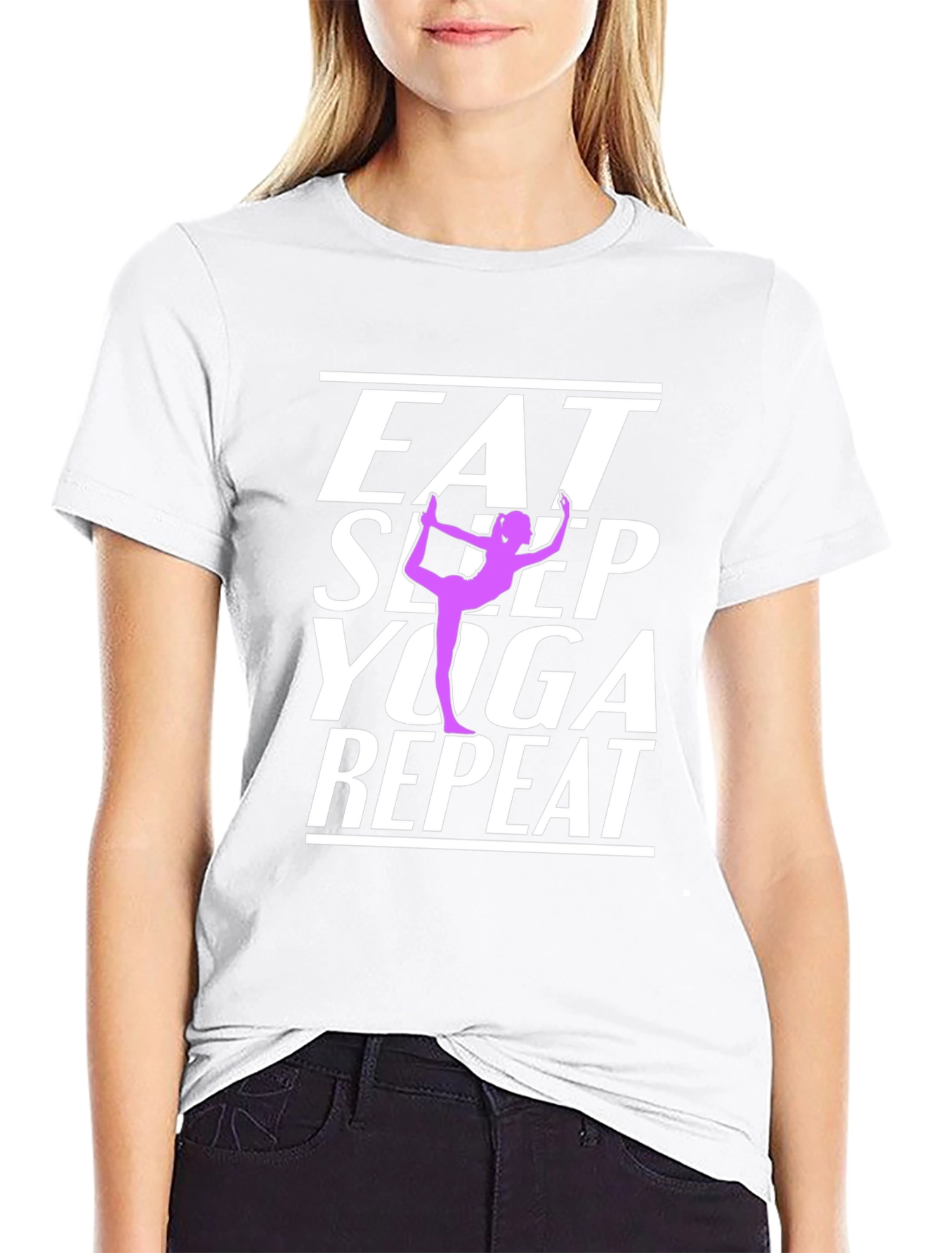Eat Sleep Yoga Repeat Graphic T-Shirt