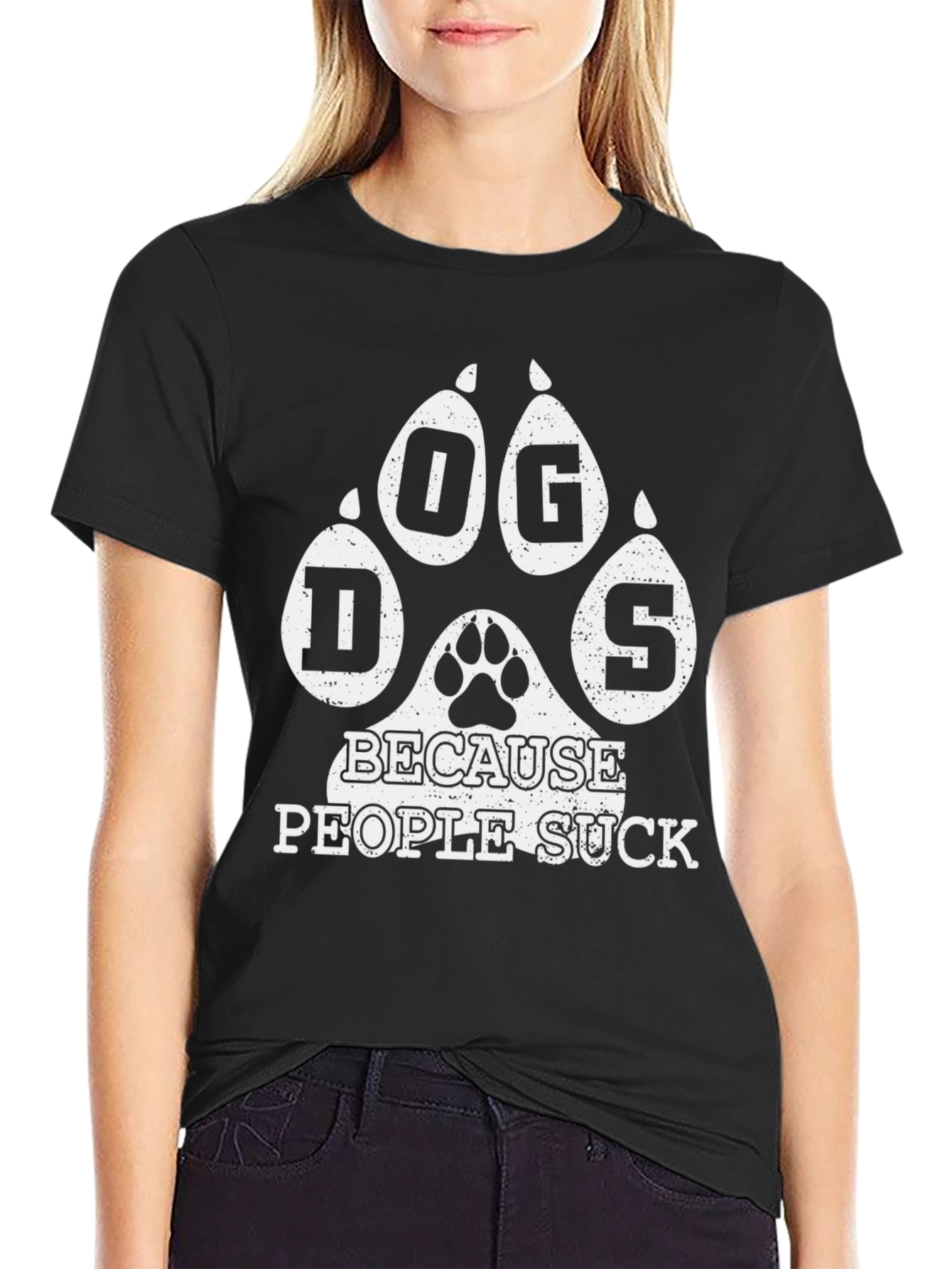 Dogs Because People Suck Graphic Tee
