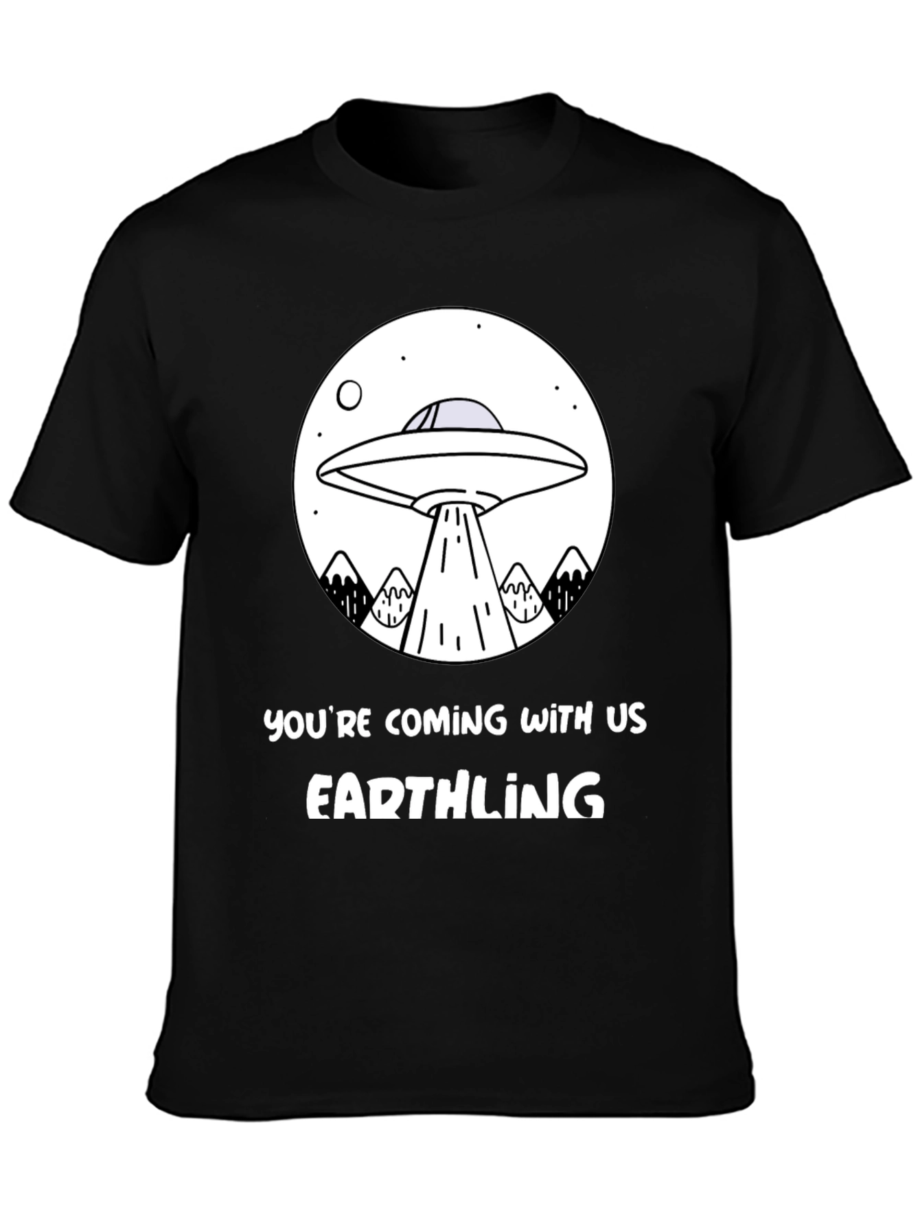 UFO Abduction Earthling Graphic T-Shirt