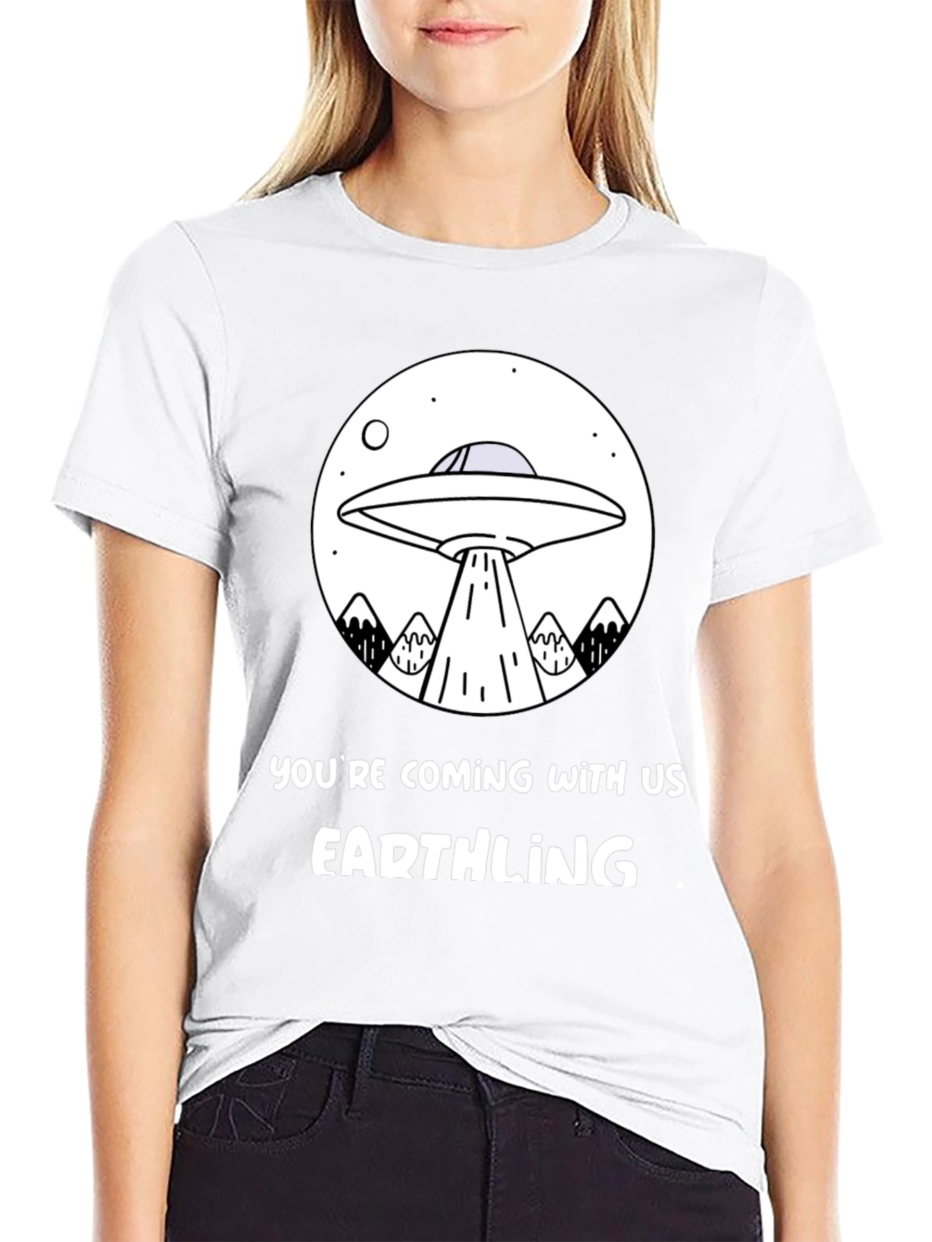 UFO Abduction Earthling Graphic T-Shirt