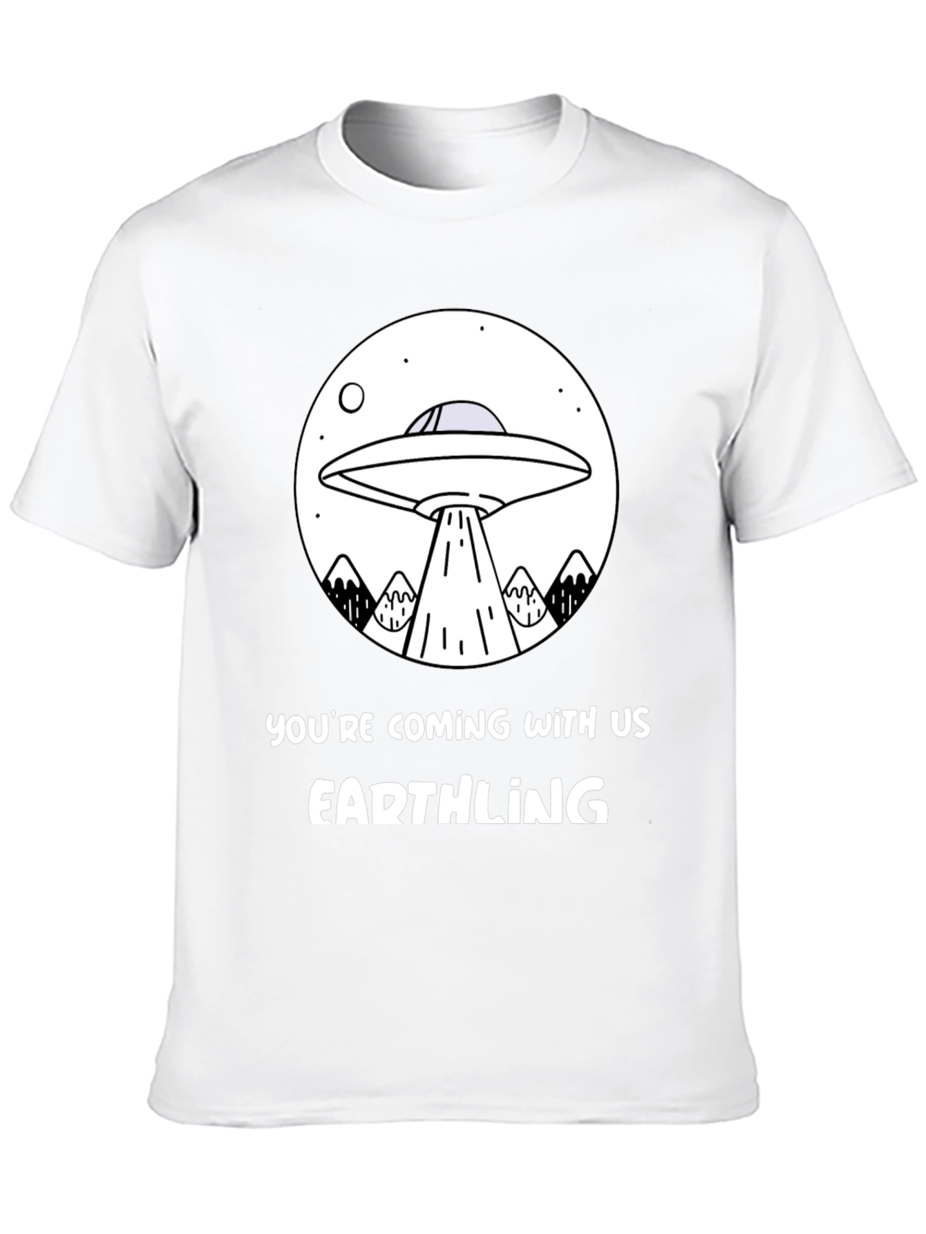 UFO Abduction Earthling Graphic T-Shirt