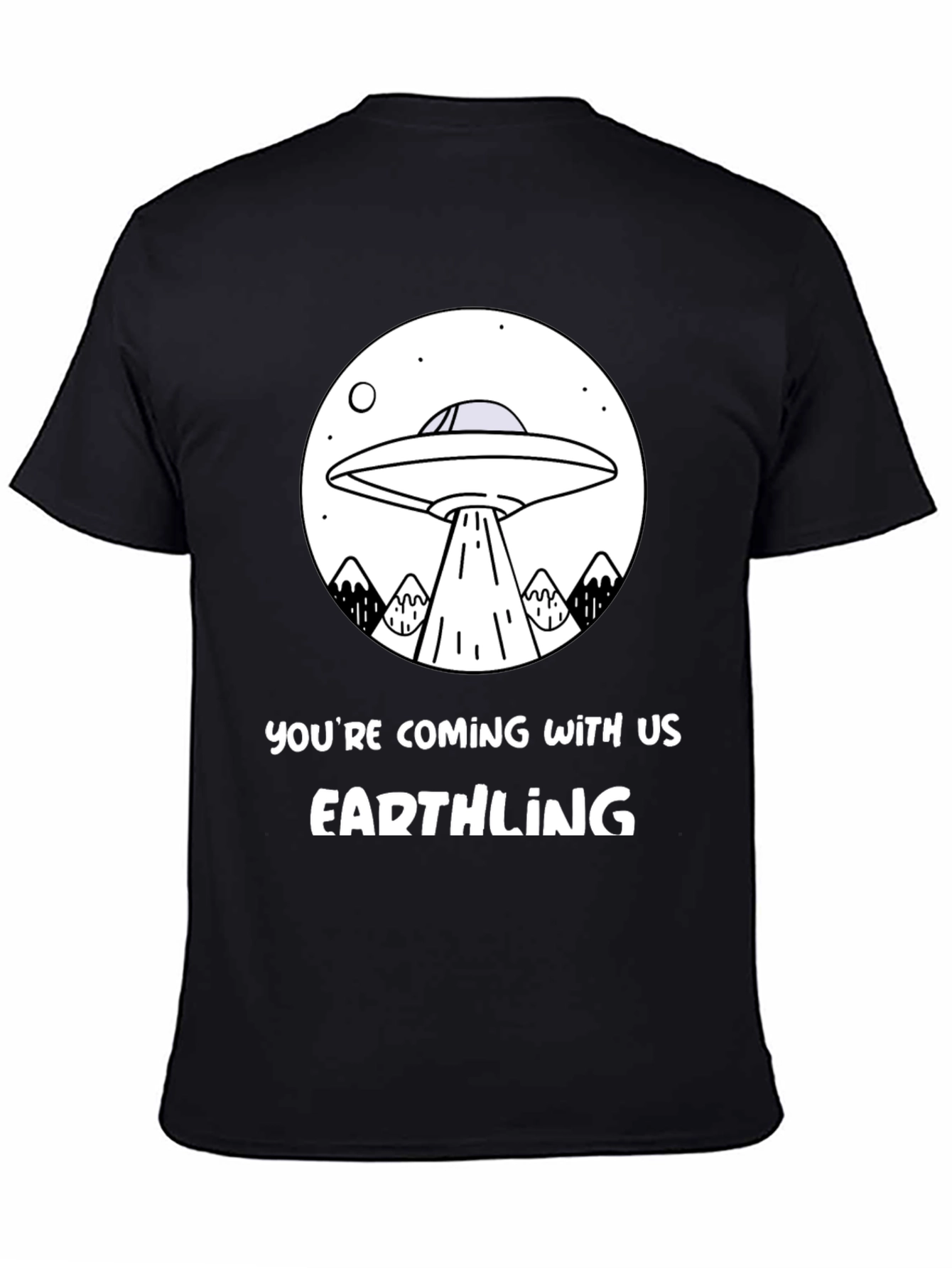 UFO Abduction Earthling Graphic T-Shirt