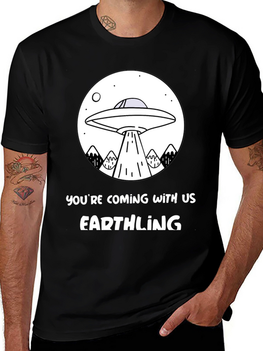 UFO Abduction Earthling Graphic T-Shirt