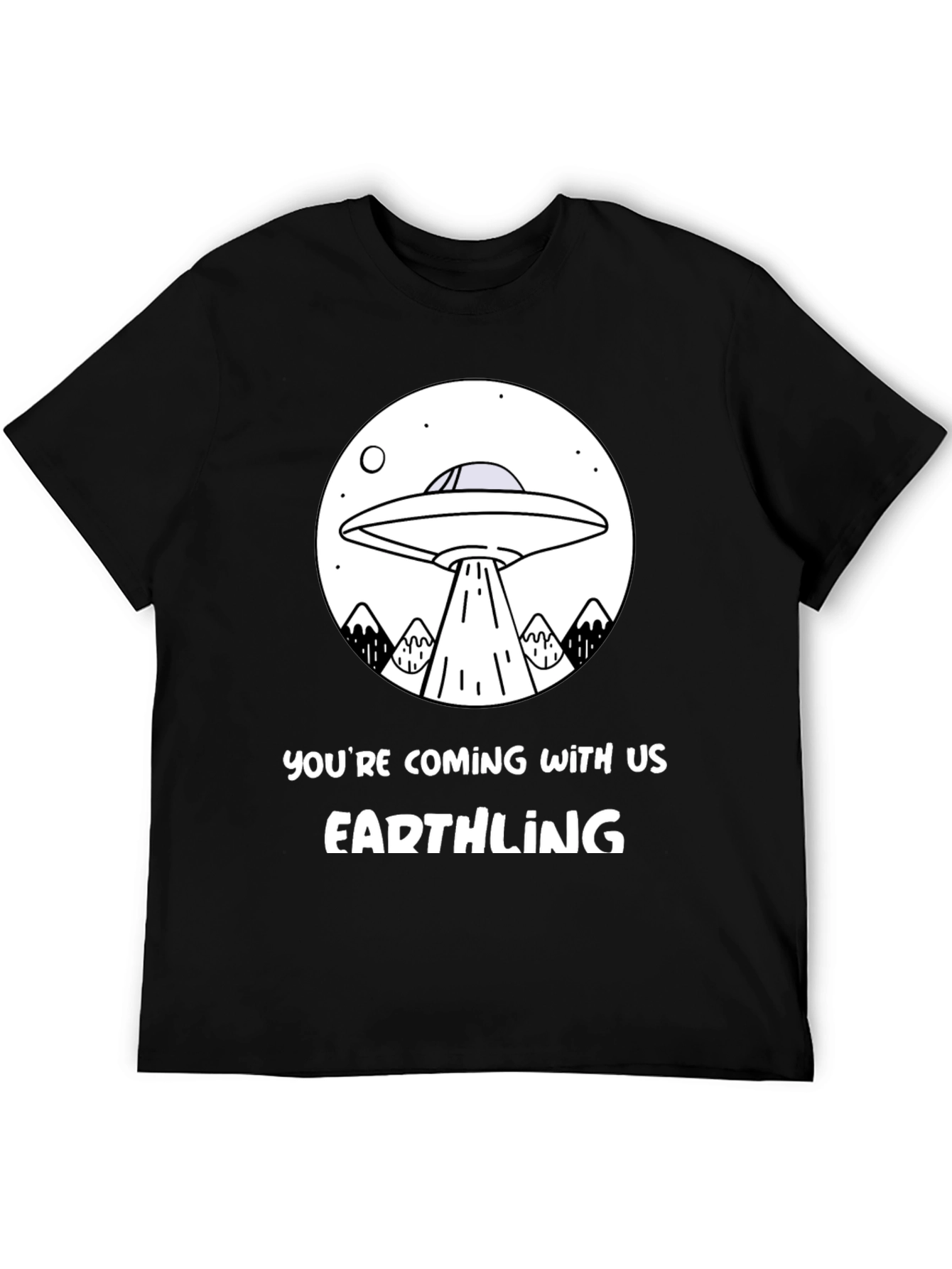 UFO Abduction Earthling Graphic T-Shirt