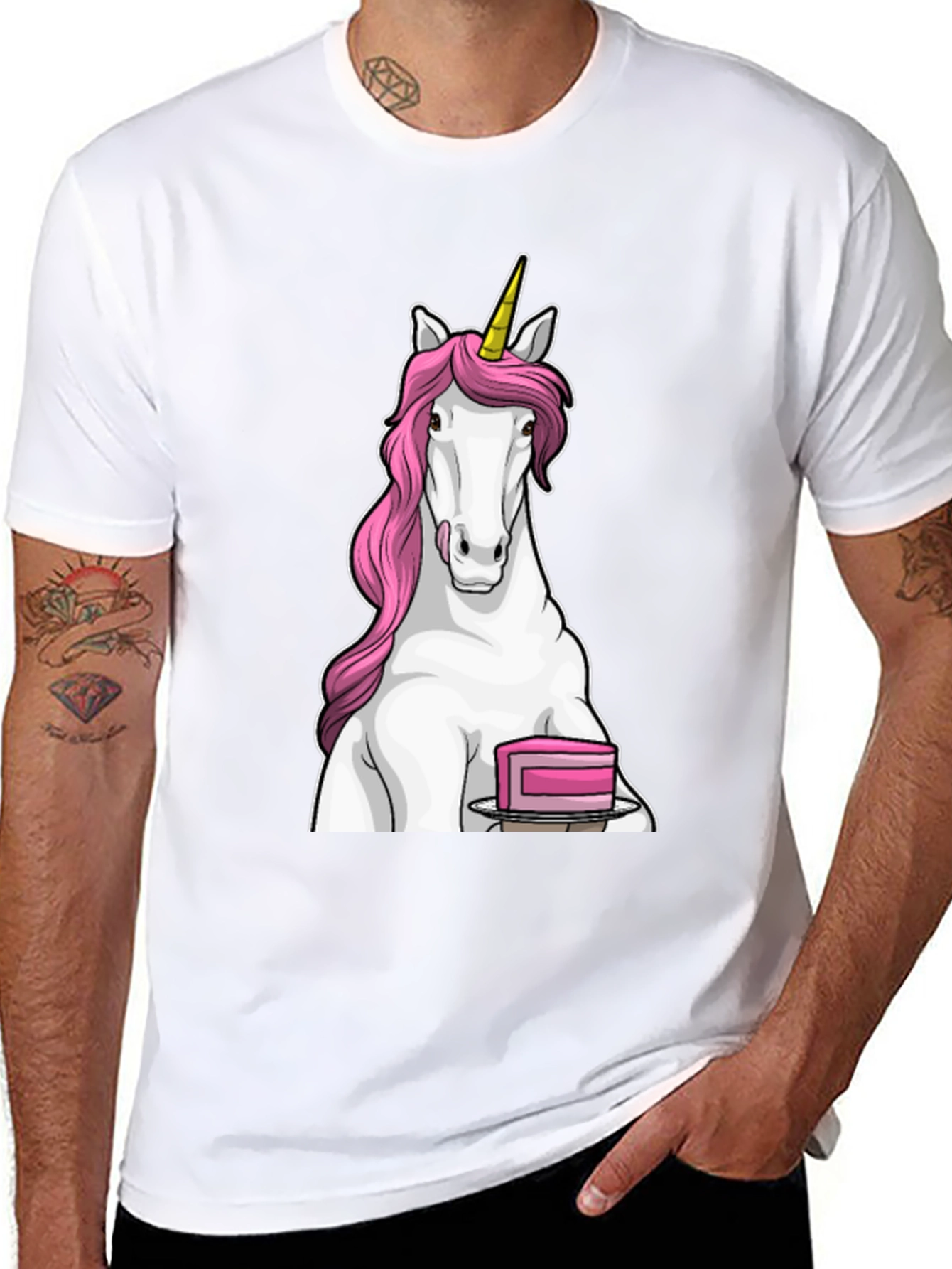 Unicorn & Cake Black T-Shirt