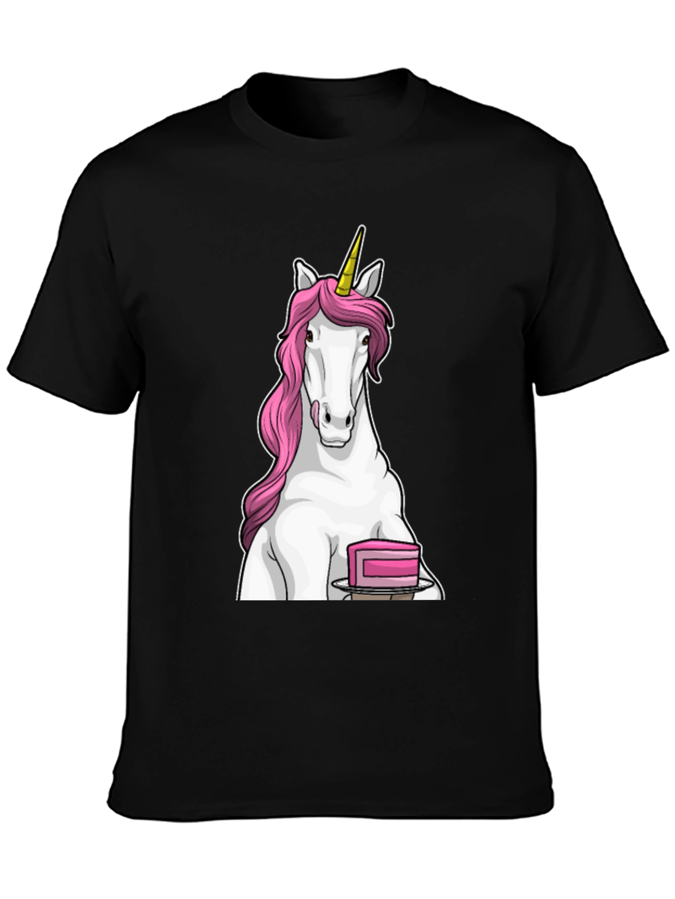 Unicorn & Cake Black T-Shirt
