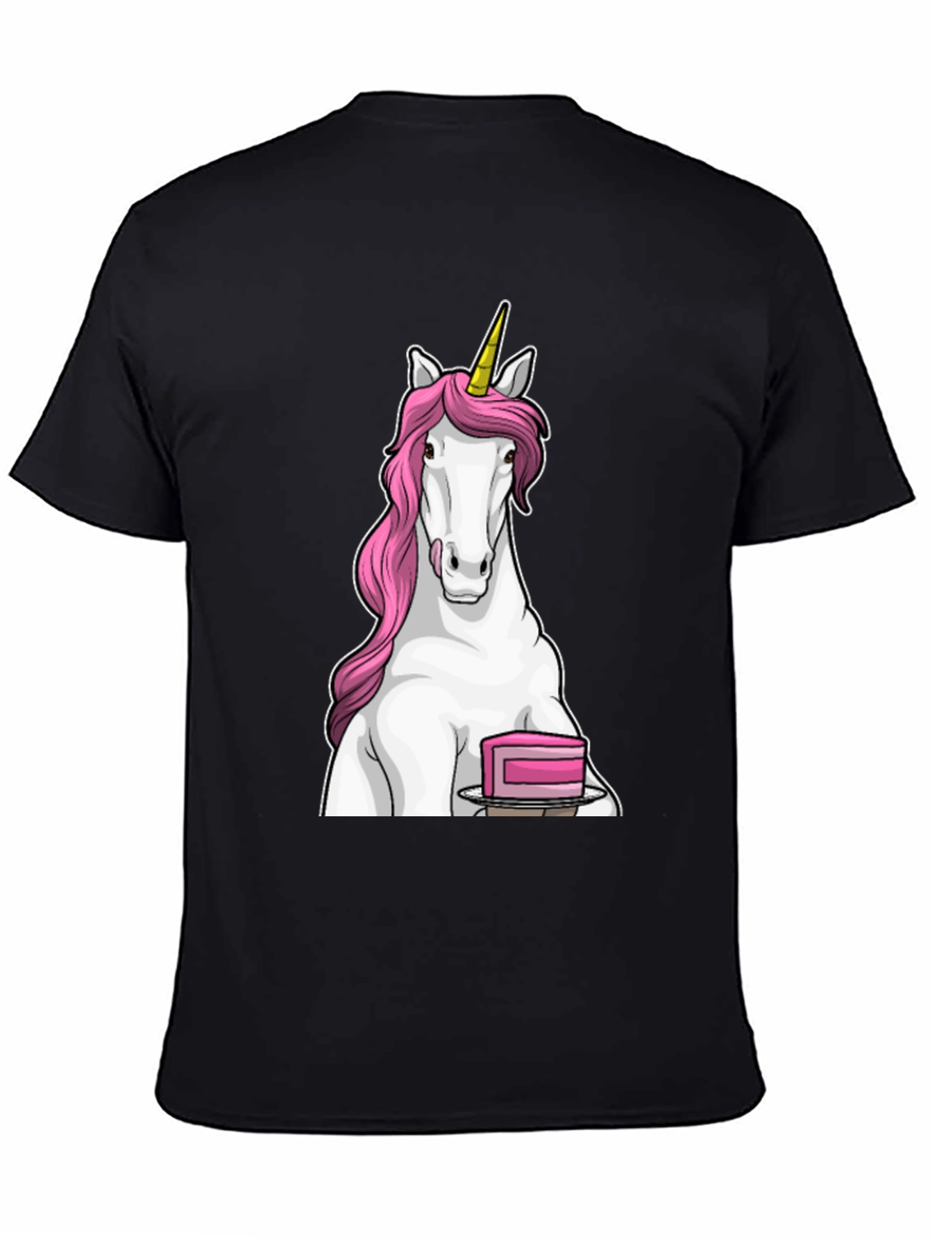 Unicorn & Cake Black T-Shirt