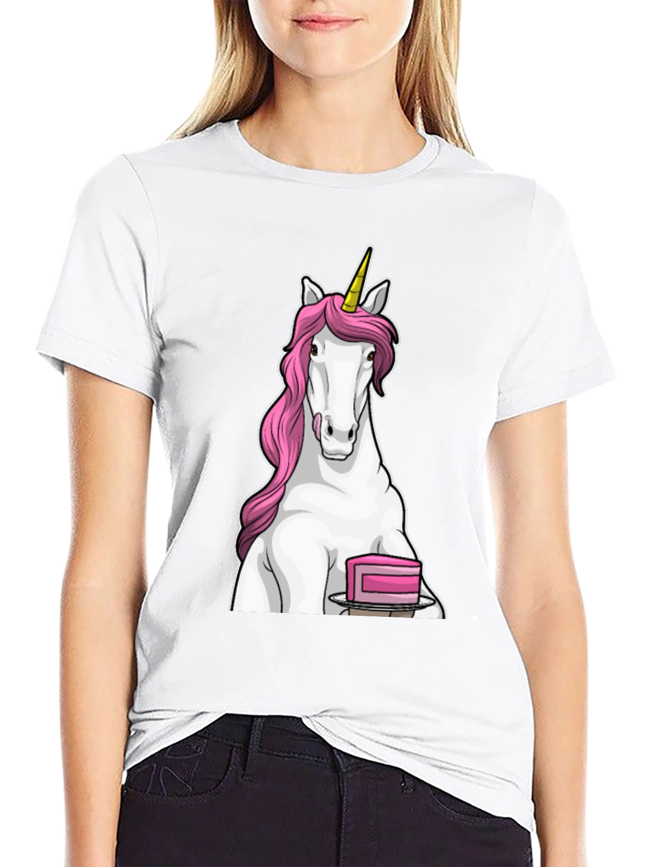 Unicorn & Cake Black T-Shirt