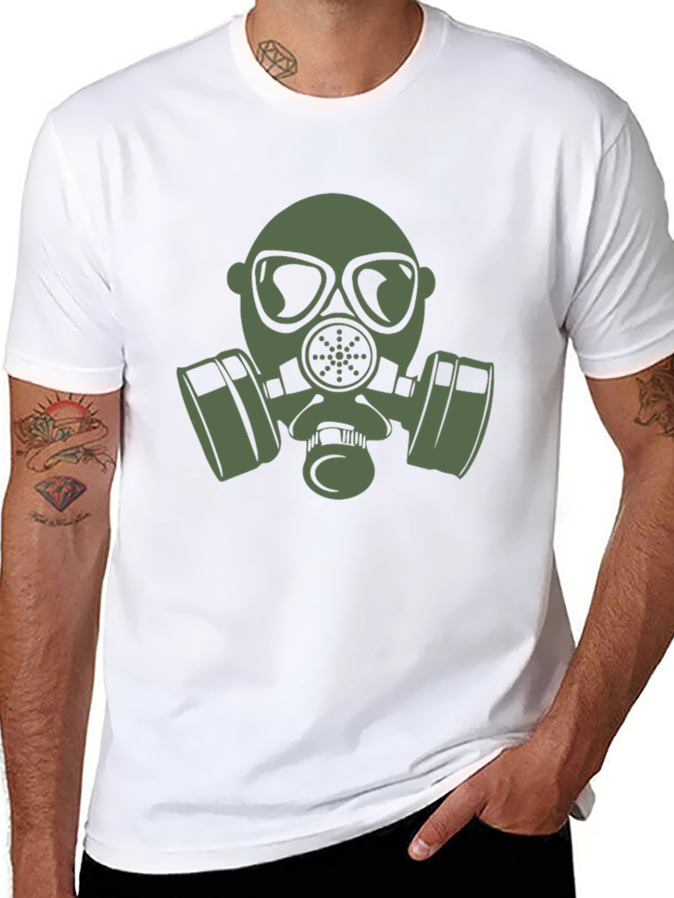 Gas Mask Graphic Tee - Black Casual T-Shirt