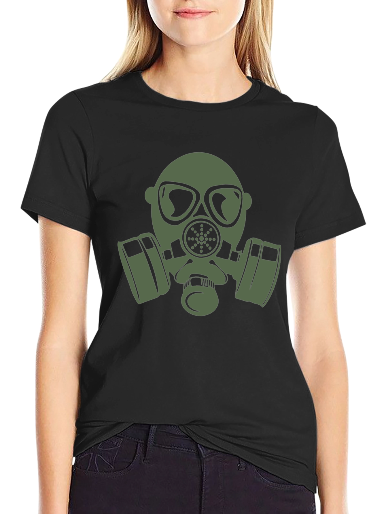 Gas Mask Graphic Tee - Black Casual T-Shirt