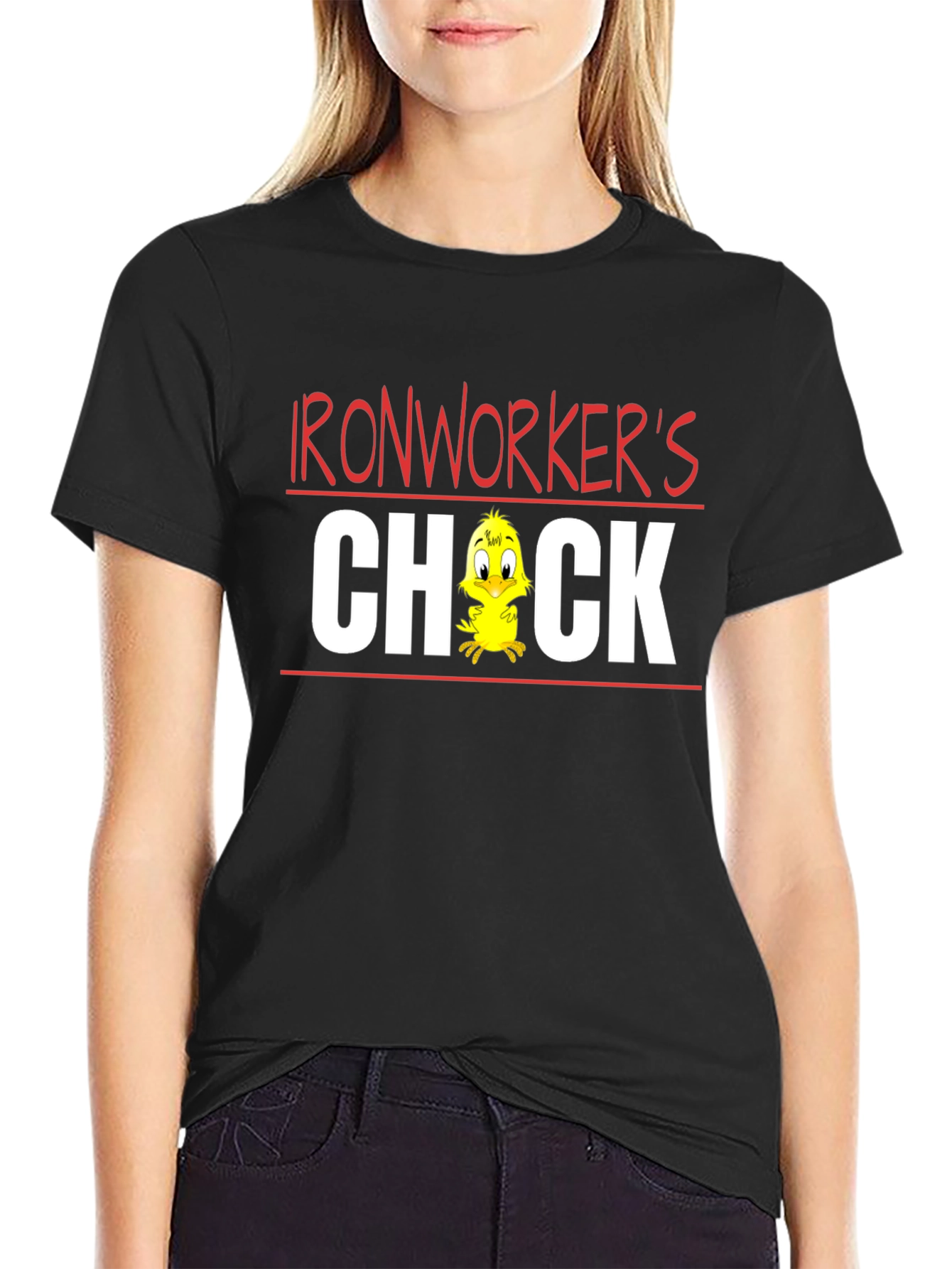 Ironworkers Chick T-Shirt - Funny Cartoon Tee