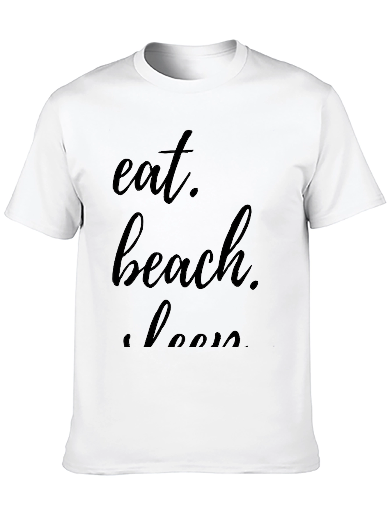 Eat Beach Sleep Black Graphic Tee