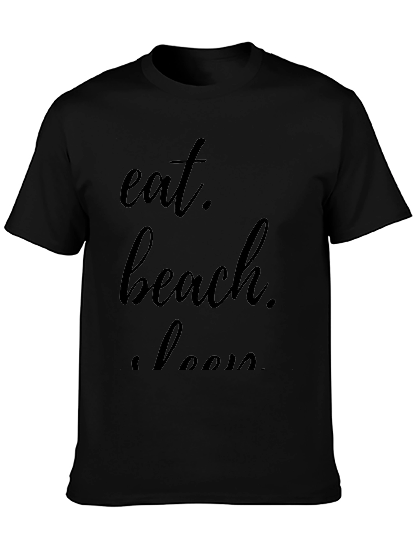 Eat Beach Sleep Black Graphic Tee