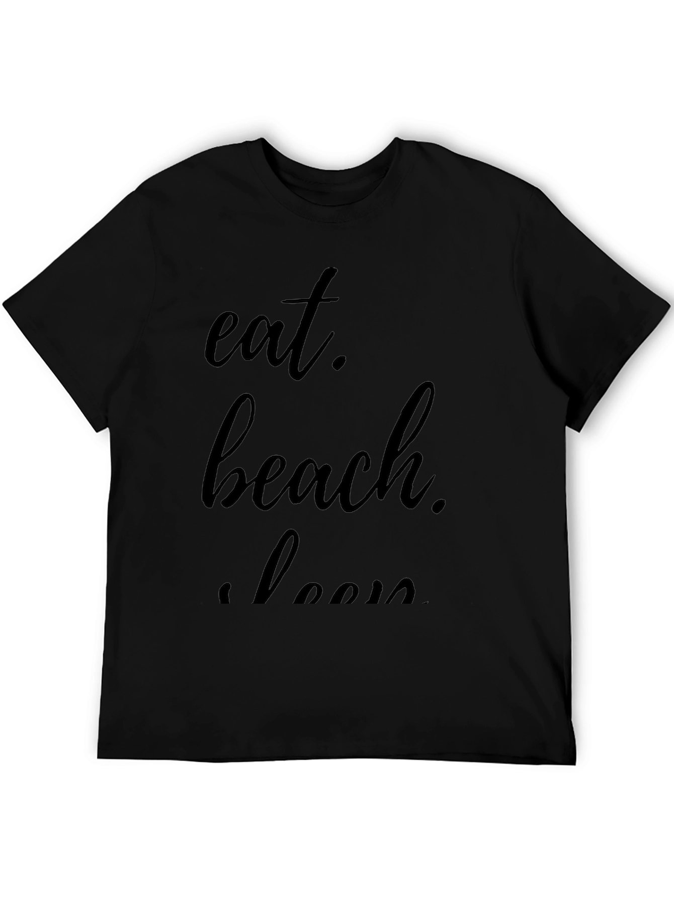 Eat Beach Sleep Black Graphic Tee