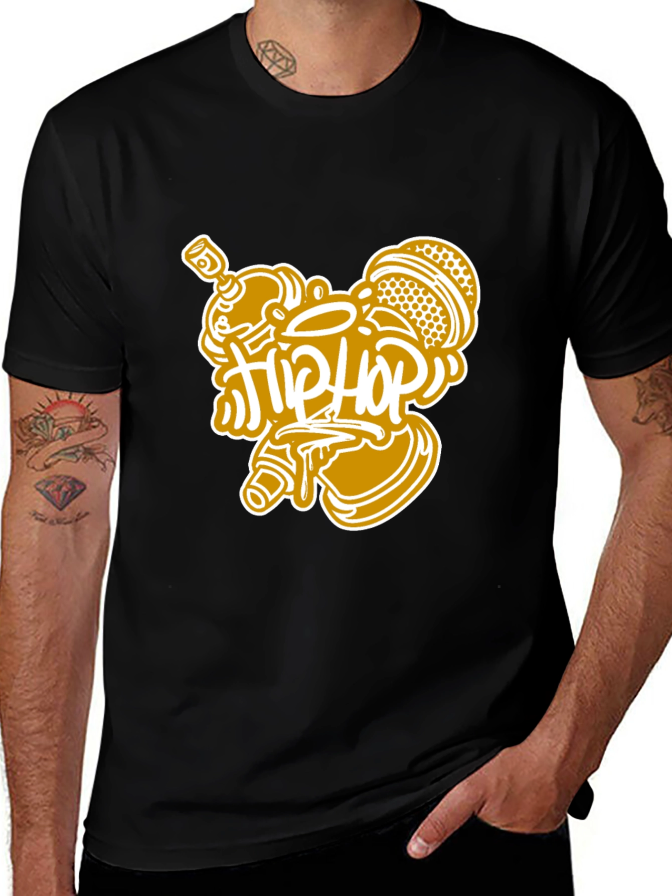 Hip Hop Graphic Black T-Shirt
