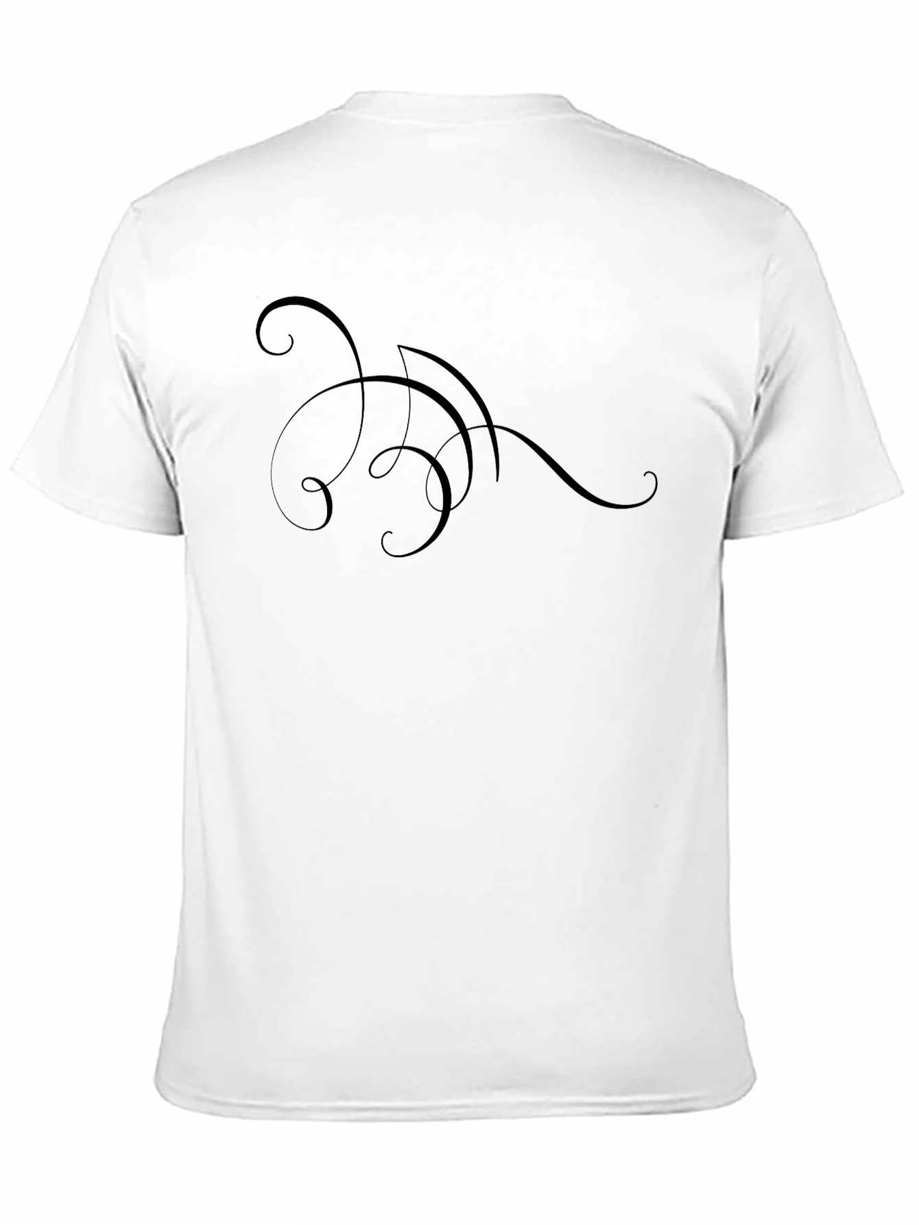Elegant Swirl Design Black T-Shirt
