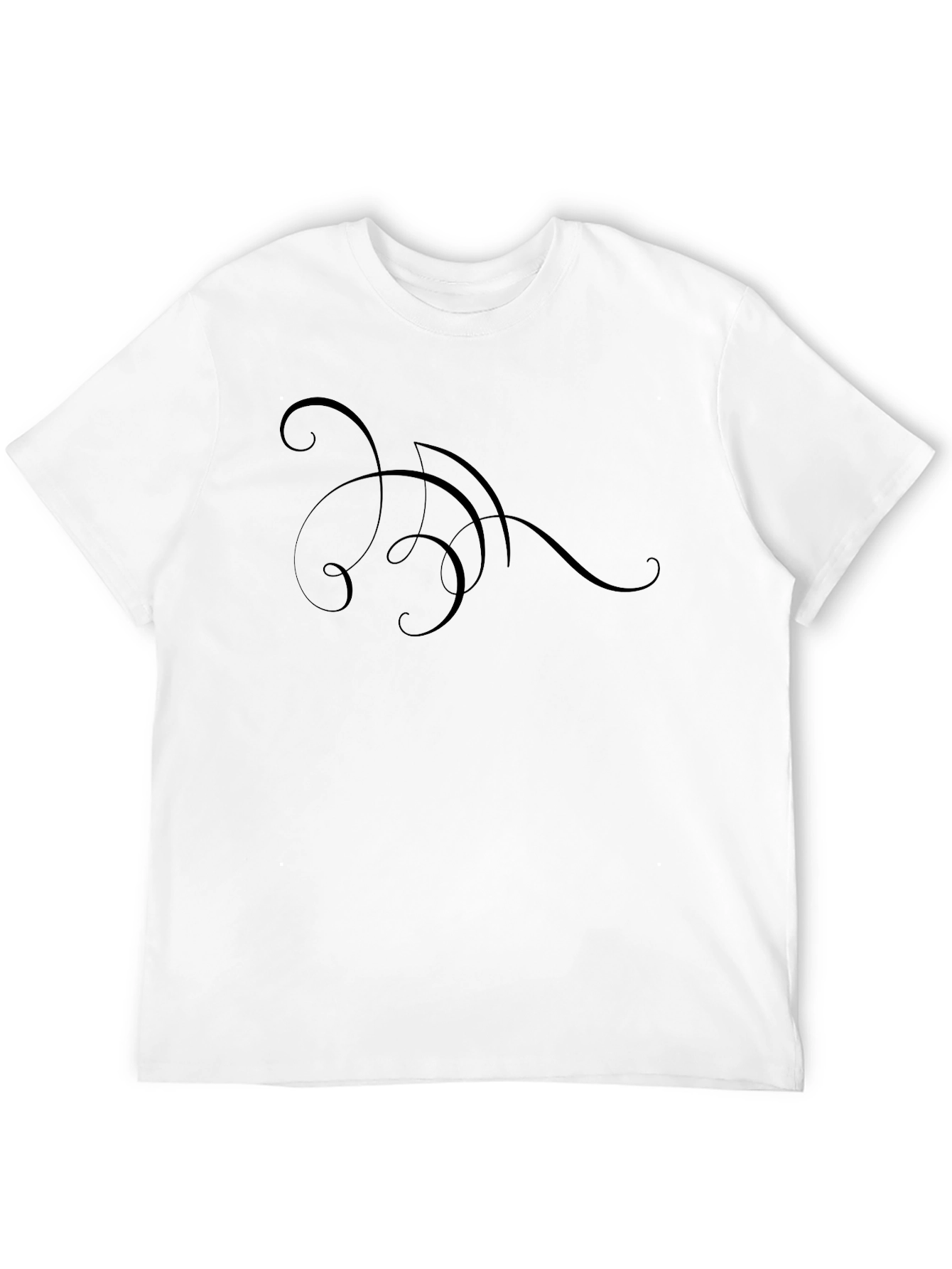 Elegant Swirl Design Black T-Shirt
