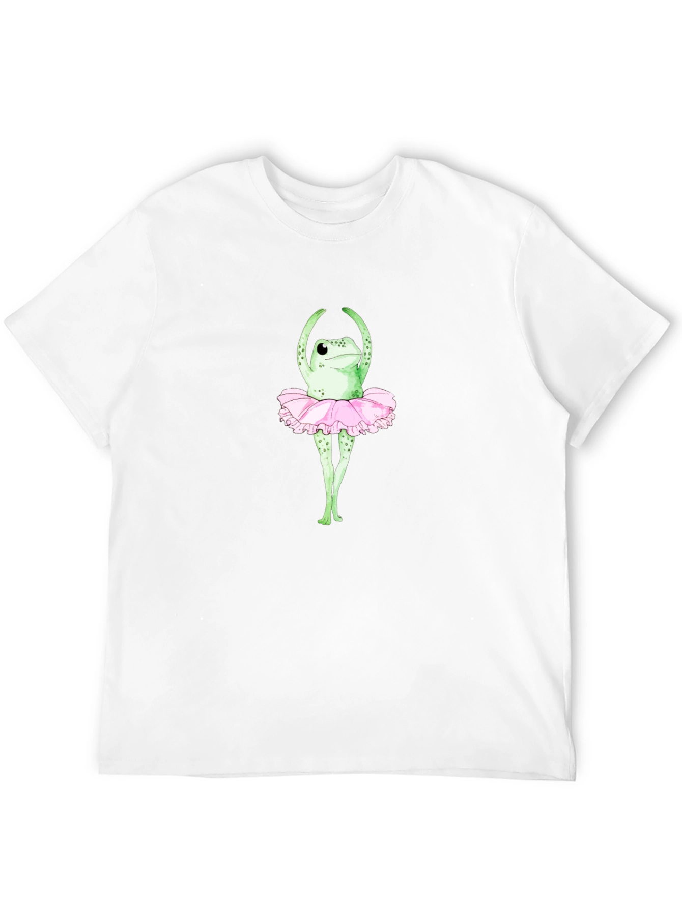 Frog Ballerina Graphic T-Shirt - Black Crew Neck