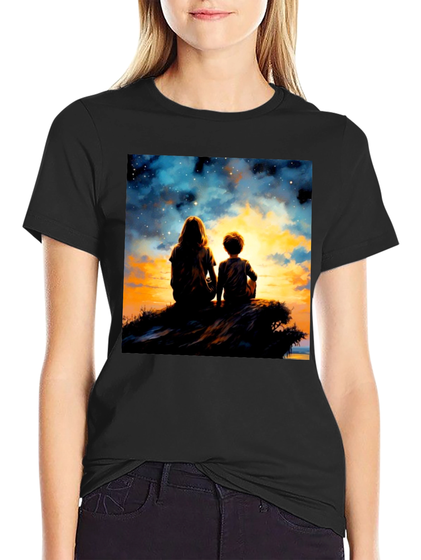 Sunset Dreams Graphic Tee - Unisex Black T-Shirt