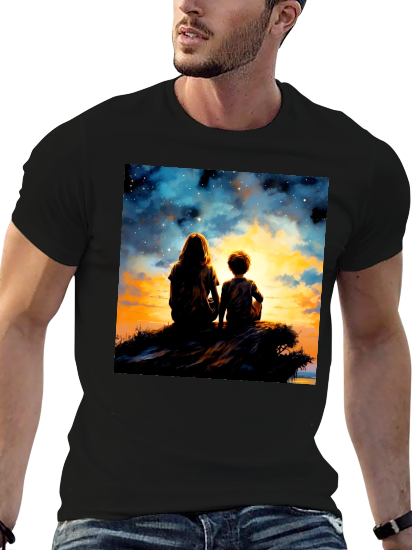 Sunset Dreams Graphic Tee - Unisex Black T-Shirt