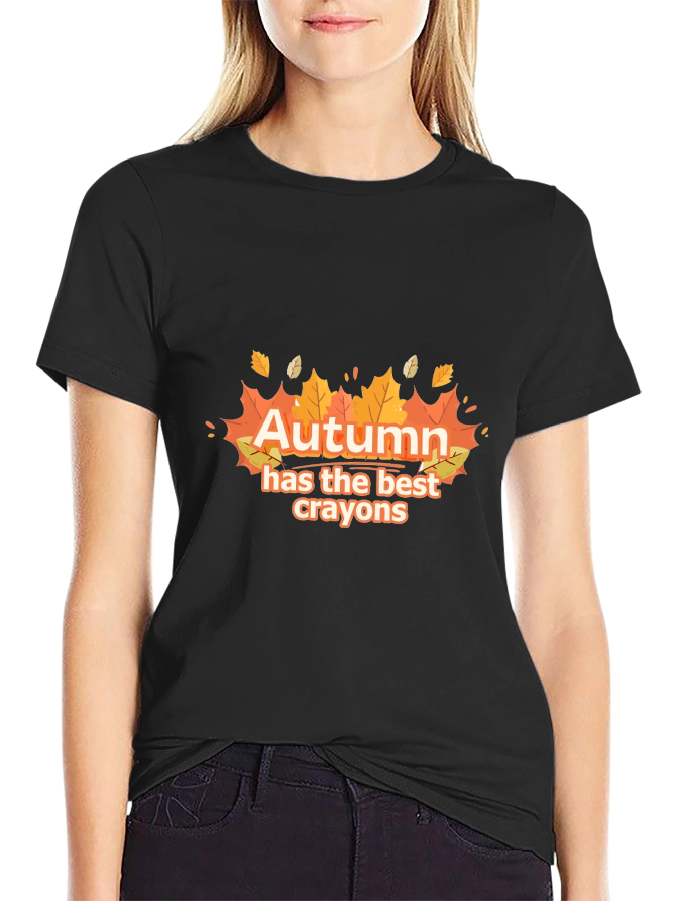 Autumn Best Crayons Graphic Tee - Fall Season T-Shirt