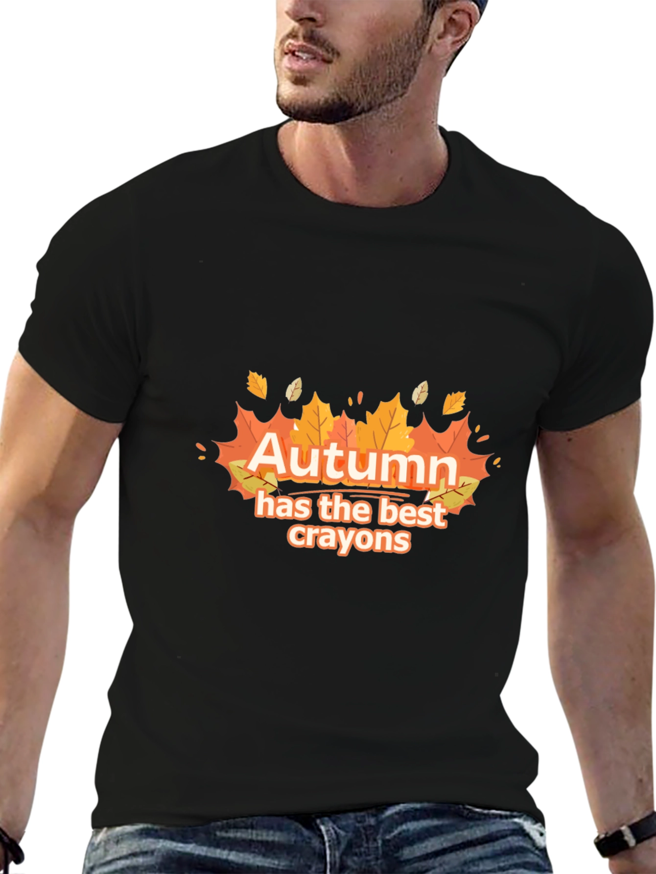 Autumn Best Crayons Graphic Tee - Fall Season T-Shirt