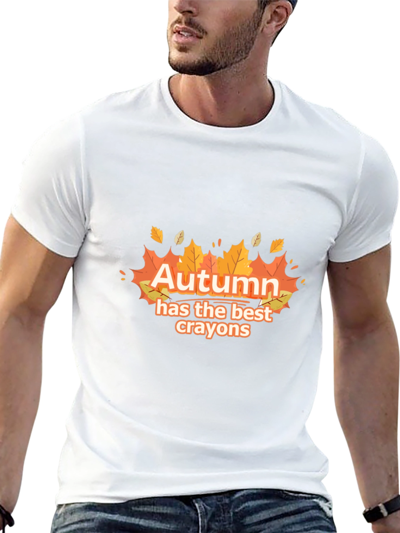 Autumn Best Crayons Graphic Tee - Fall Season T-Shirt