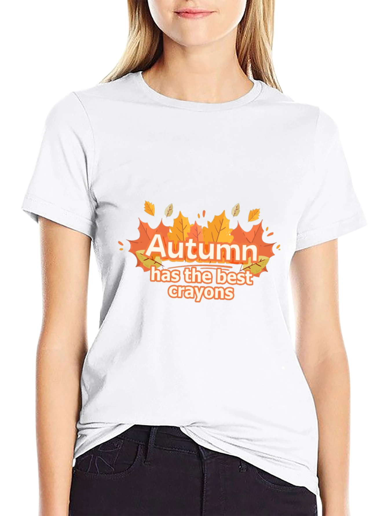 Autumn Best Crayons Graphic Tee - Fall Season T-Shirt