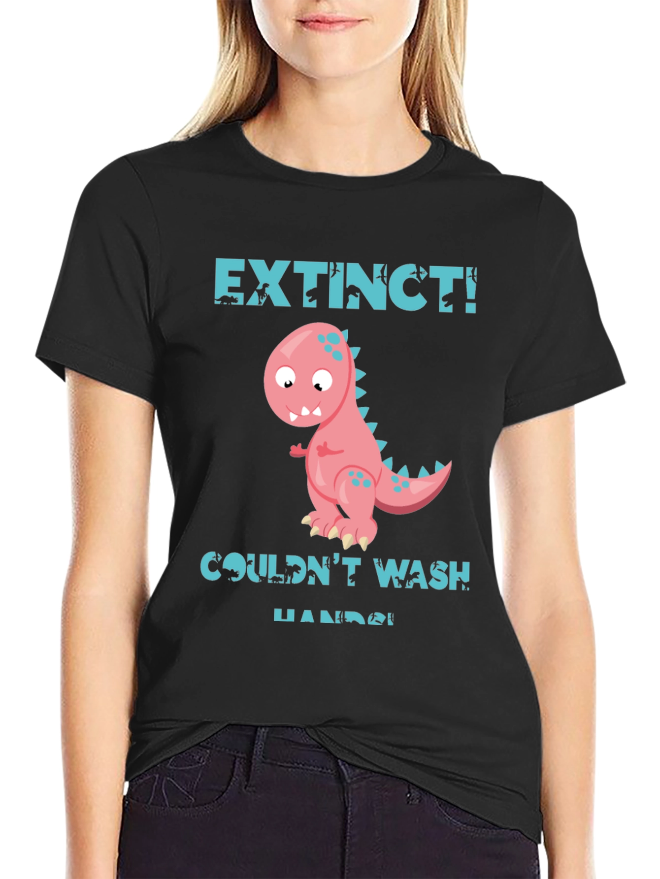 Extinct Dinosaur Graphic T-Shirt - Wash Your Hands!