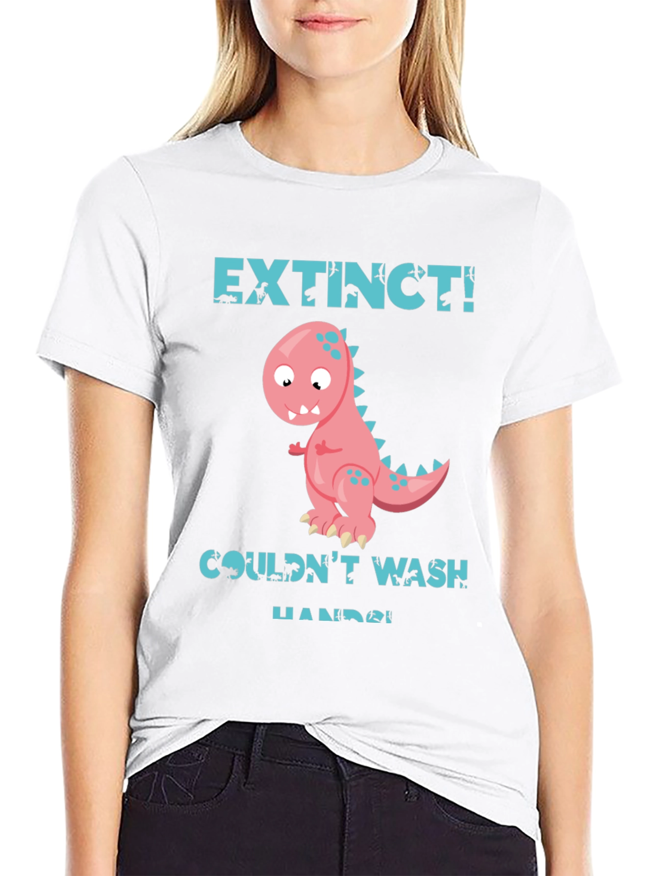 Extinct Dinosaur Graphic T-Shirt - Wash Your Hands!