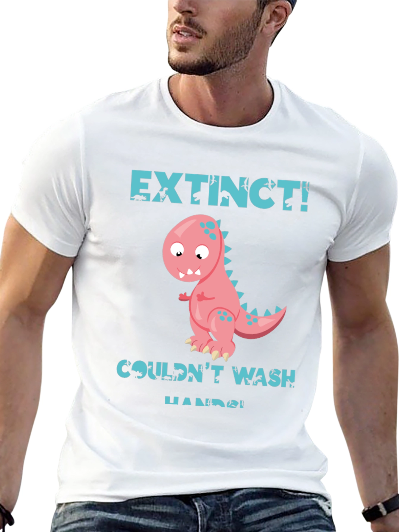 Extinct Dinosaur Graphic T-Shirt - Wash Your Hands!