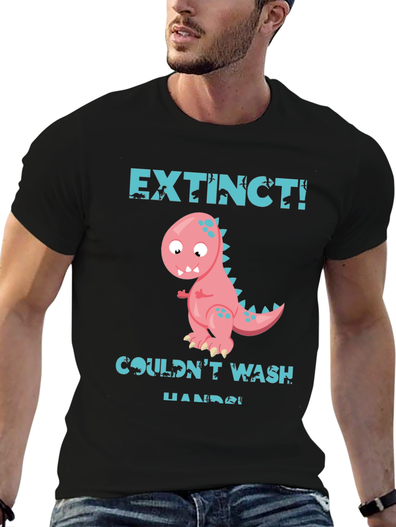 Extinct Dinosaur Graphic T-Shirt - Wash Your Hands!