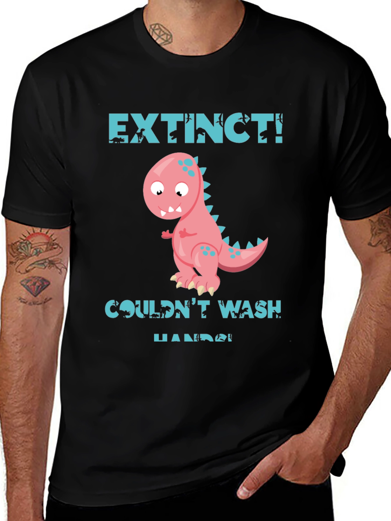 Extinct Dinosaur Graphic T-Shirt - Wash Your Hands!