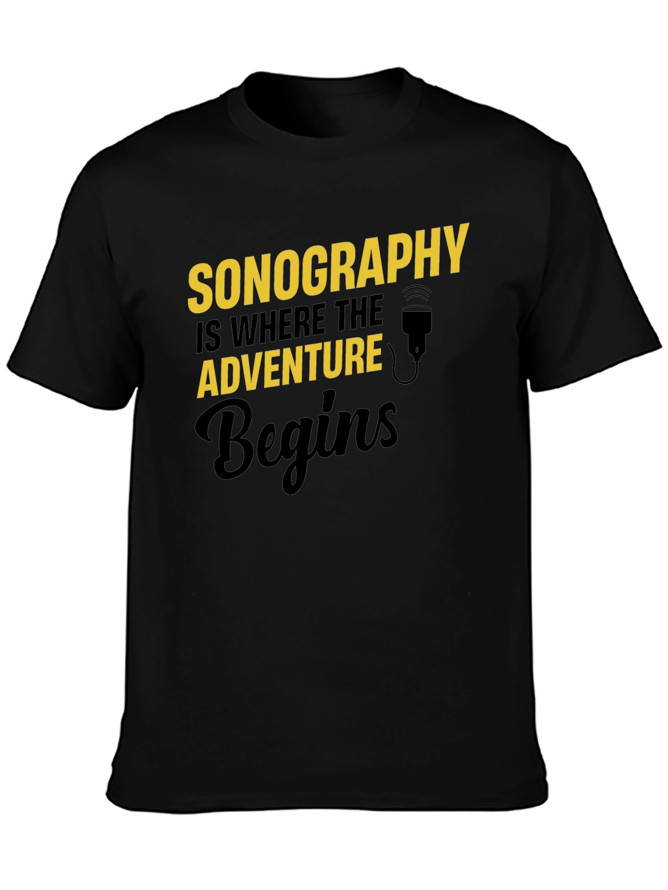 Sonography Adventure Begins T-Shirt - Black
