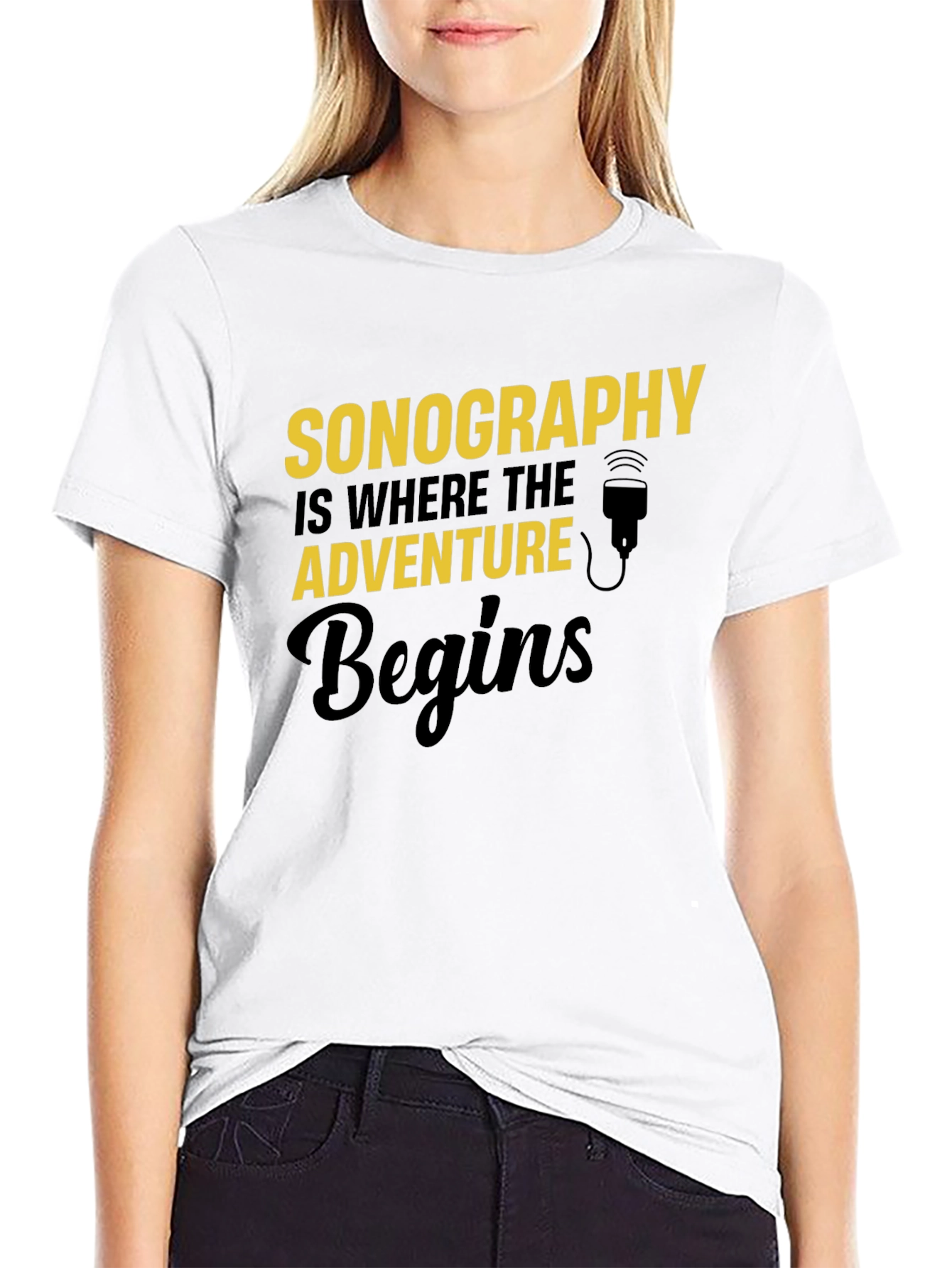 Sonography Adventure Begins T-Shirt - Black