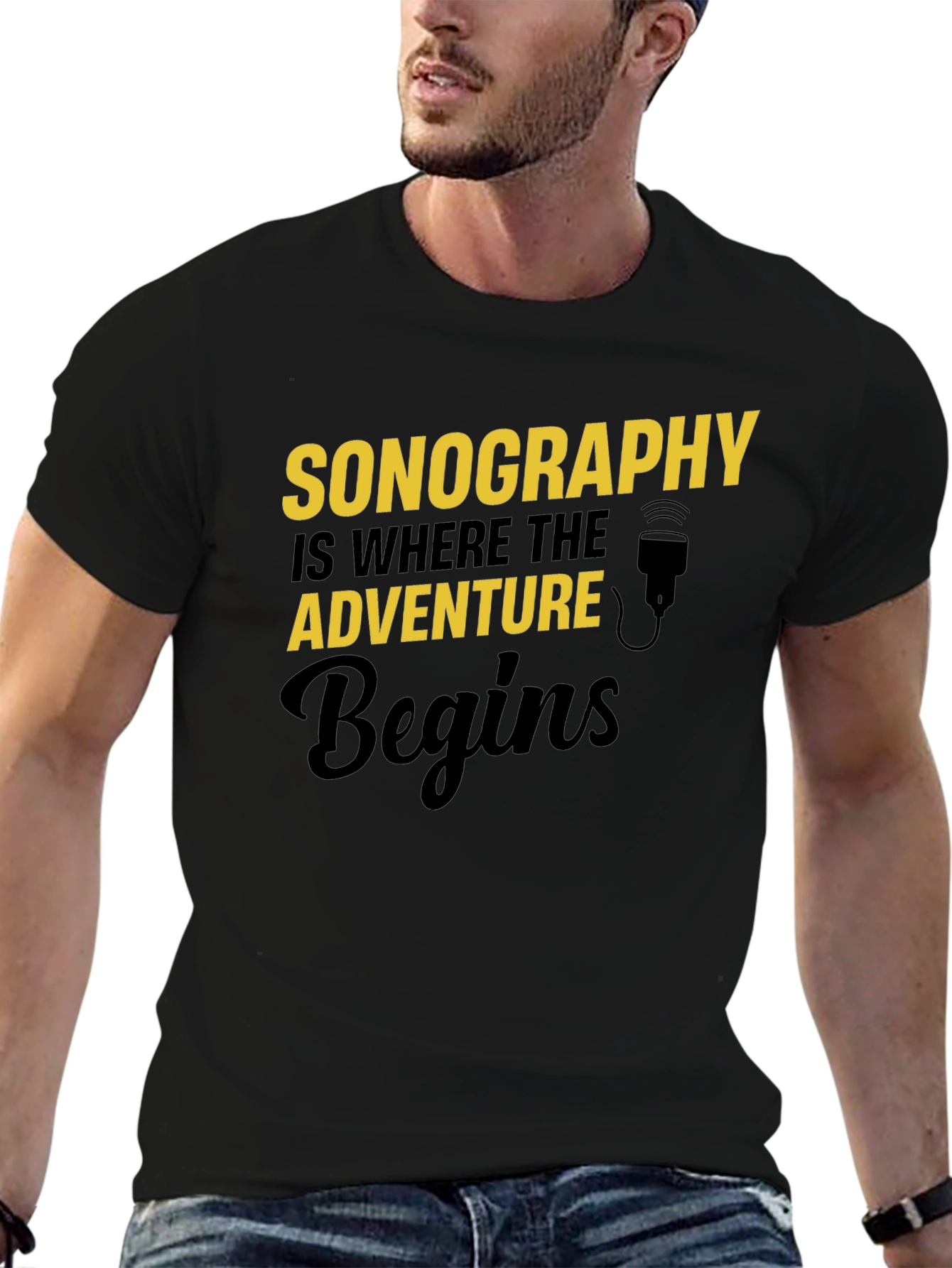 Sonography Adventure Begins T-Shirt - Black