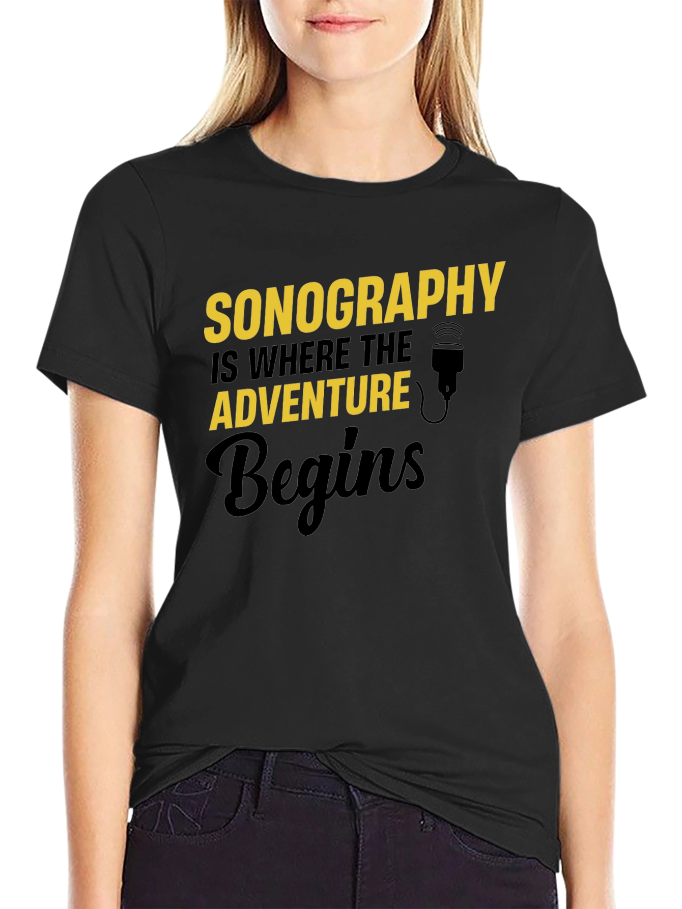 Sonography Adventure Begins T-Shirt - Black