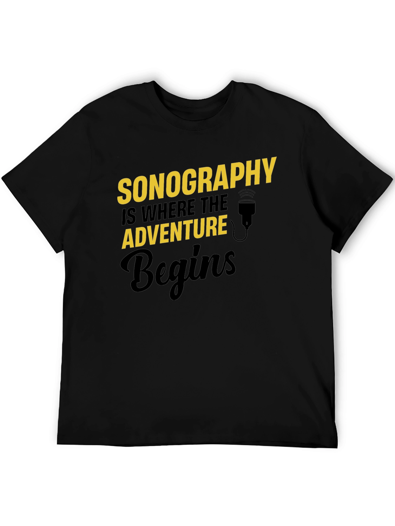 Sonography Adventure Begins T-Shirt - Black