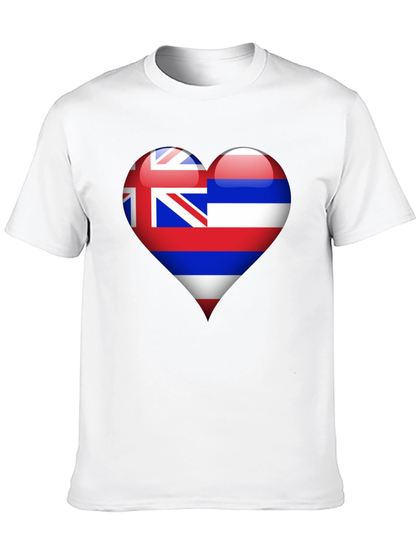 Hawaii Heart Flag Black T-Shirt
